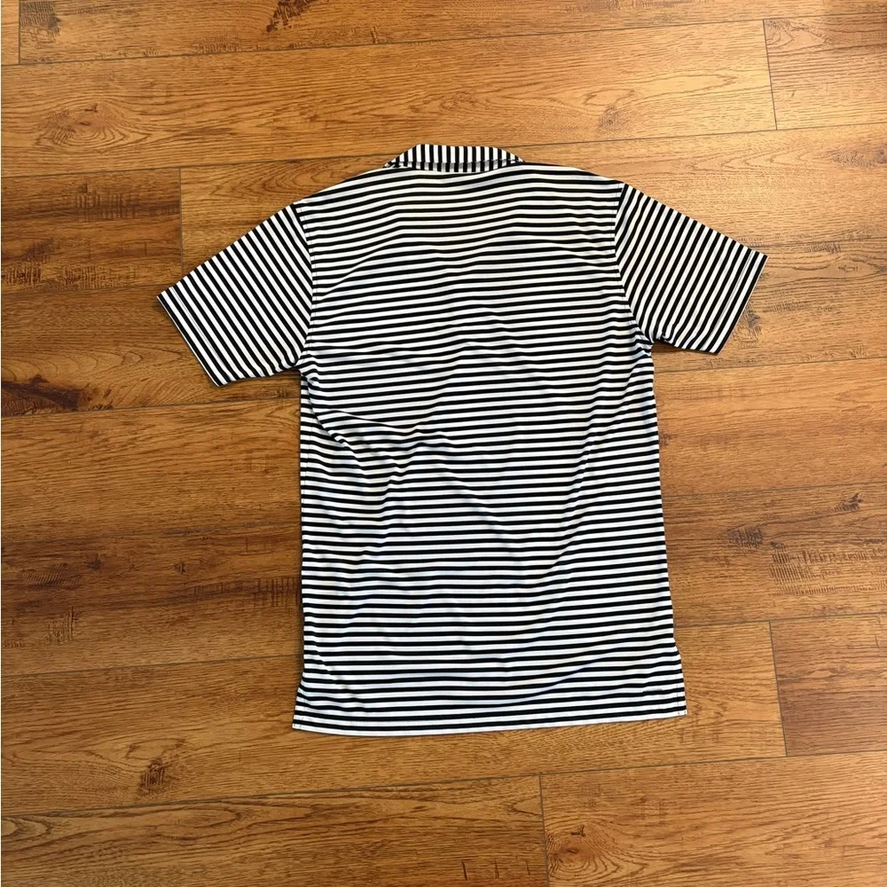 Peter Millar Summer Comfort Black & White Striped Polo - Size M - Performance - Picture 6 of 6
